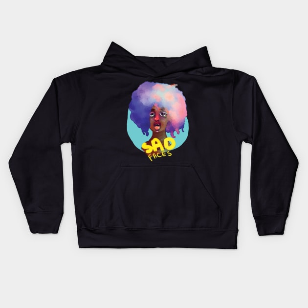 sad faces Kids Hoodie by nazzcat